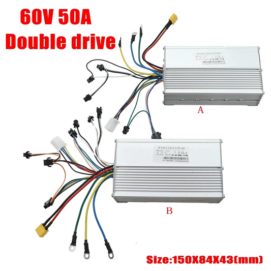 For JP 60V 50A DC Brushless Controller Dual Motor for Electric E Bike Brushless Controller