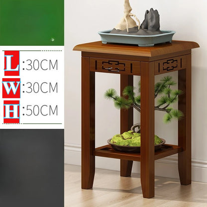 Balcony Floor Standing Bonsai Base, Living Room Sofa Side Indoor Office Plant Shelf Chinese Display Stands