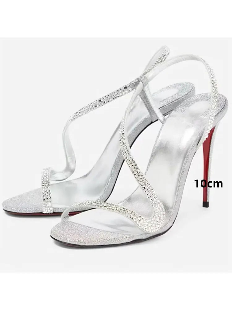 Ladies' Summer New Multi Color Serpentine Grass Stiletto Sandals Sexy Party Fashion Show 35-44 Large Women's Sandals