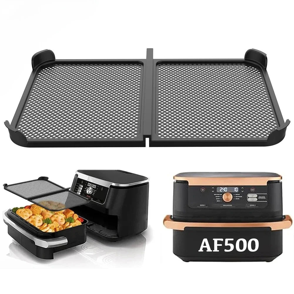 2nd generation Air Fryer Splatter Guard Heat Resistant for Ninja AF500 Air Fryer Reusable Foldable Oil Silicone Splatter Shield