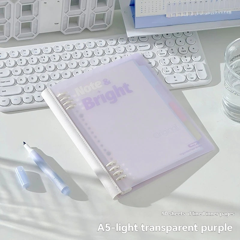 1PC A5/b5 Soft Spine Loose Leaf Notebook Detachable Notebook For Students To Flip 360 Degrees High Aesthetic Ins Style