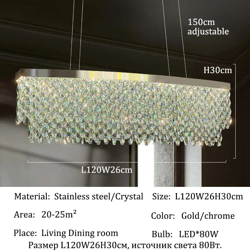 Luxury Crystal Chandelier Light Ceiling Hanging Lamps Home Decoration Dining Room Chandeliers Lights Lighting for Living Room
