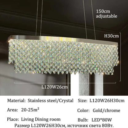 Luxury Crystal Chandelier Light Ceiling Hanging Lamps Home Decoration Dining Room Chandeliers Lights Lighting for Living Room