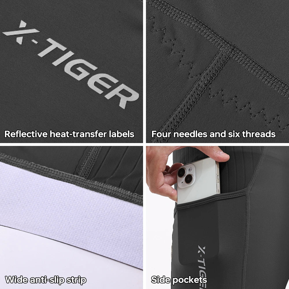 X-TIGER Men's Cycling Shorts Padded Bicycle Short Road Biking Clothing Road Mountain Riding Bicycle Cycle Shorts with Pockets