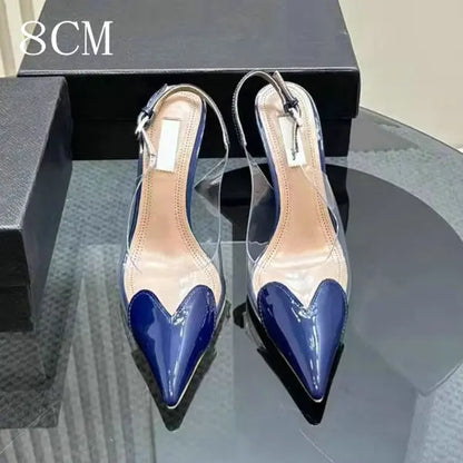 2026 New  High Heels Pvc Transparent Sandals Women'S Pointed-Toe Sexy Single Shoes