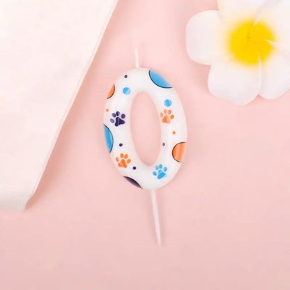 Cute Puppy Paw Print Number Birthday Cake Candle Kawaii Puppy Cake Candles Baking Individually Pack 3D Adorable Cake Decorations