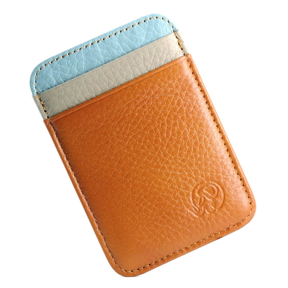 Wholesale Genuine Leather Convenient ID Pocket Bank Credit Card Case Vintage Thin Card Wallet Men Cash Bag Slim Bus Card Holder