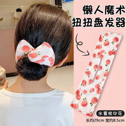 Cute Children's Hair Straightener, Adjustable Headband Hair Clip, Bow Twist Clip Hair Straightener, Meatball Headband Accessory