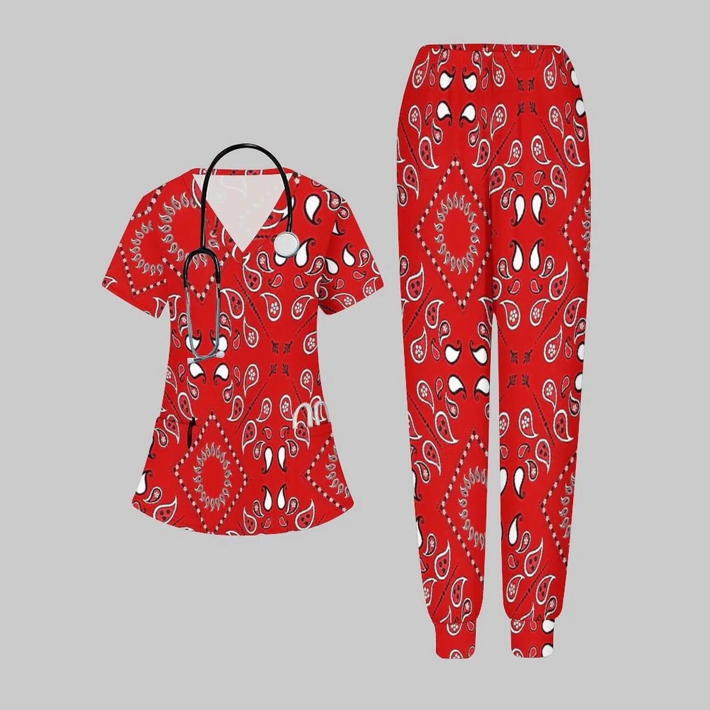 Plus Size Fashion Print Two Piece Set for Women Exercise V-Neck T-shirt Casual Commuting Jogging Pants