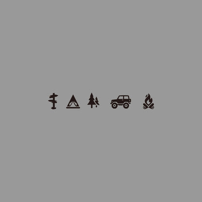 Camping Icons Outdoor Campfire Hiking Die Cut Vinyl Decal Sticker For Car Truck Motorcycle Window Bumper Wall Home Office Decor