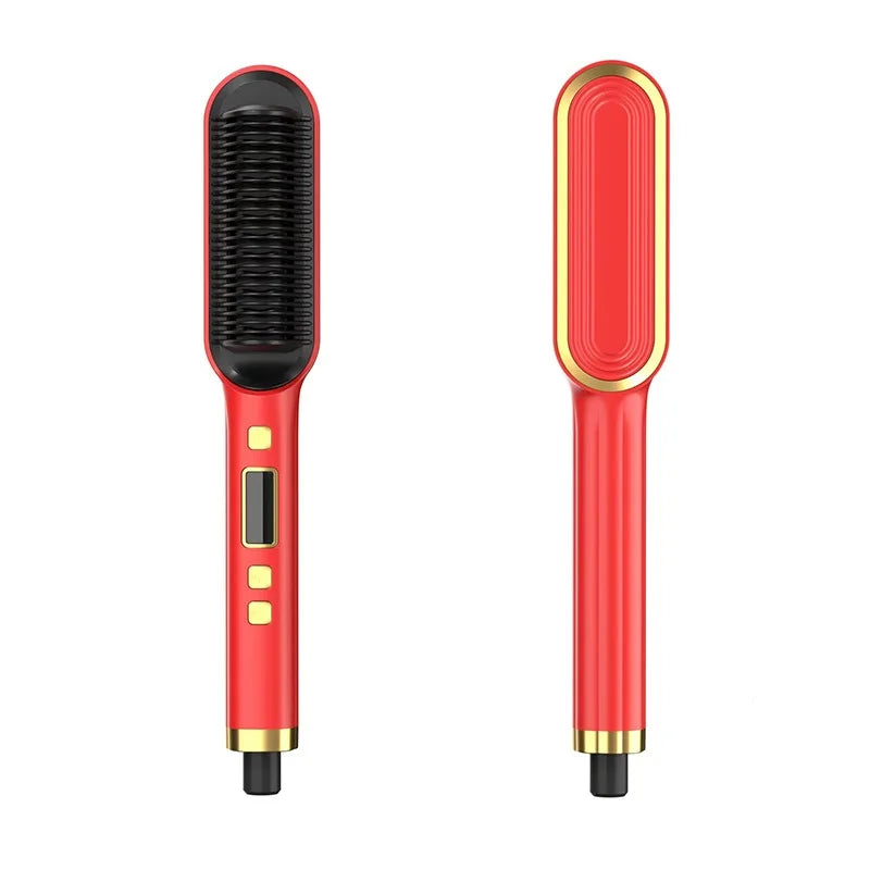 Hair Straightener Brush Iron Professional Hair Tools Straightening Comb LCD Hair Comb Wet And Dry Hair Straightener & Curler