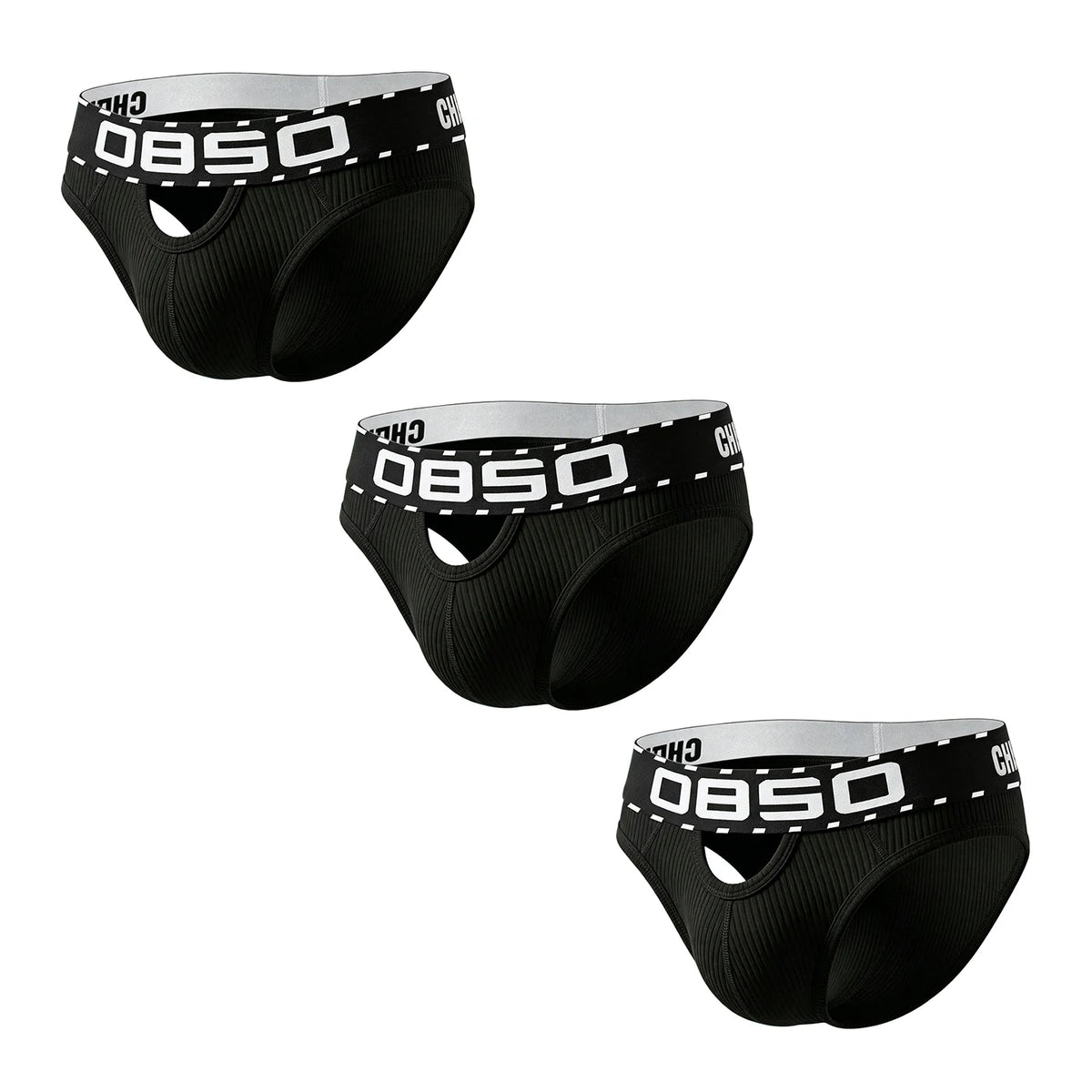1/3Pcs Cotton Men Underwear Sexy Breathable Bikini Panties Underpants Large Crotch Pouch Mens Briefs with Front and Back Cutouts