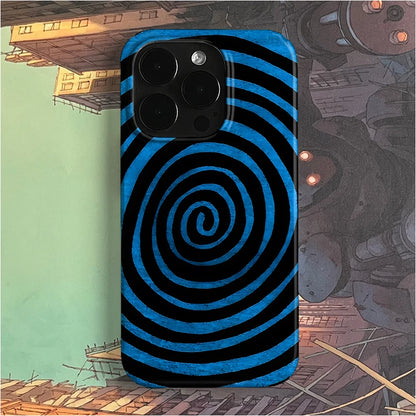 Black Blue Rotating Thread Art Niche Creative Cute Phone Case For iPhone 17 16 15 14 13 12 11 Pro XS Max XR 7 8 Plus MINI Cover