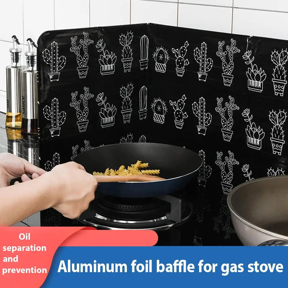 Aluminum Foil Gas Stove Baffle Kitchen Oil Plate Foldable Stove Shield Splatter Kichen gas stove Accessories Splatter Guard