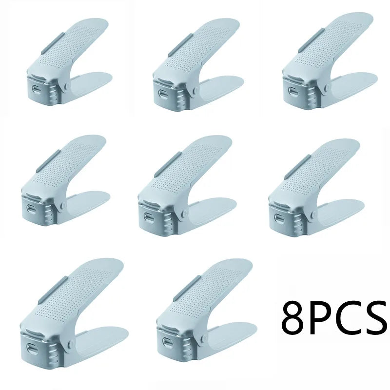 Durable Adjustable Shoe Organizer Footwear Support Slot Space Saving Cabinet Closet Stand Shoes Storage Rack Shoebox