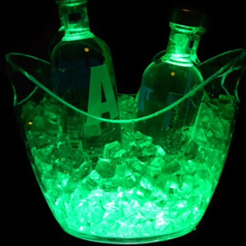 Unbreakable LED Ice Bucket Light Up Beverage Cooler for Wine Champagne and Cocktails at Bars and Nightclubs 2L 5L PS ABS