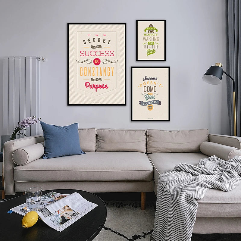 Motivational Posters Inspirational Quote In English Wall Art Decorative Painting Home Room Office Classroom Creative Decoration