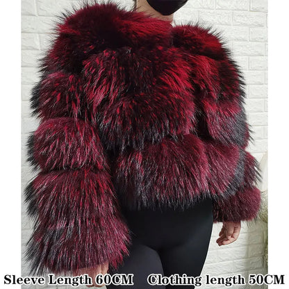 2026 Maomaokong Super Hot Winter Women Luxury Thick Real Raccoon Fur Coat Natural Fox Fur Jacket Plus Size Jackets Female Vest