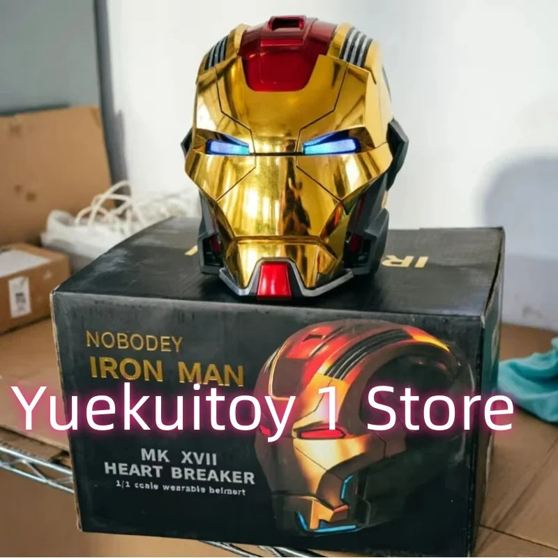 Newly Upgraded Iron Man Helmet Mk5 Mk50 Mk17 Wearable Voice Controlled Opening And Closing Classic Collectible Ornaments Gifts