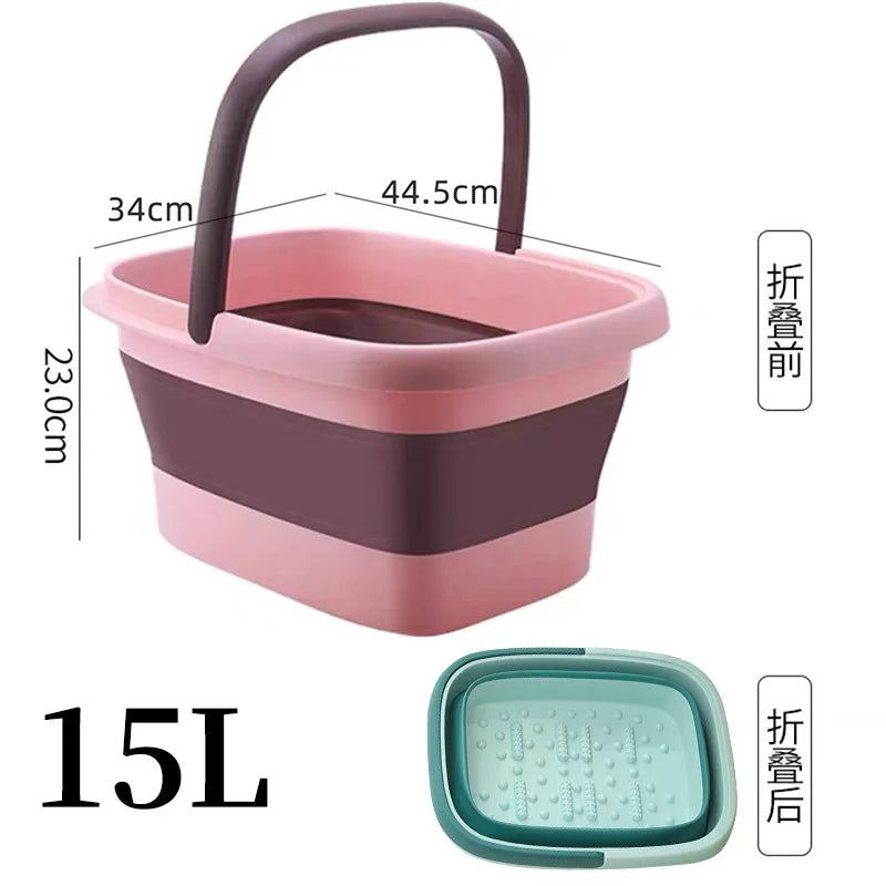 Portable Foot Soaking Tub 2026 - Deep Foldable Design for Home Massage, Knee & Foot Bath Bucket, Compact Plastic Basin