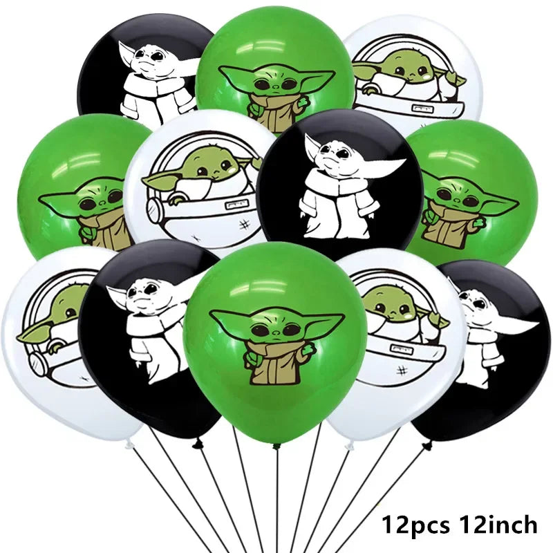 Green Yodaed Latex Balloons Hero Master Robot Foil Ballons Happy Birthday Party Banner Tableware Cake Topper Decoration Kid Toy