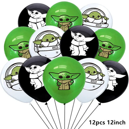Green Yodaed Latex Balloons Hero Master Robot Foil Ballons Happy Birthday Party Banner Tableware Cake Topper Decoration Kid Toy