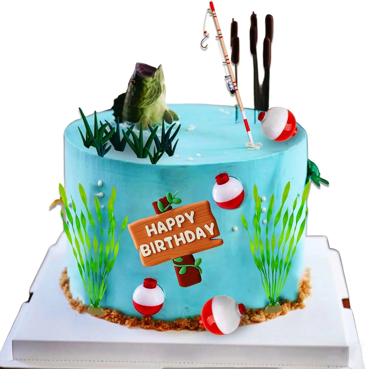 Fishing Cake Topper Gone Fishing Cake Topper Fishing Birthday Party Decorations for Baby Shower Birthday Party Supplies