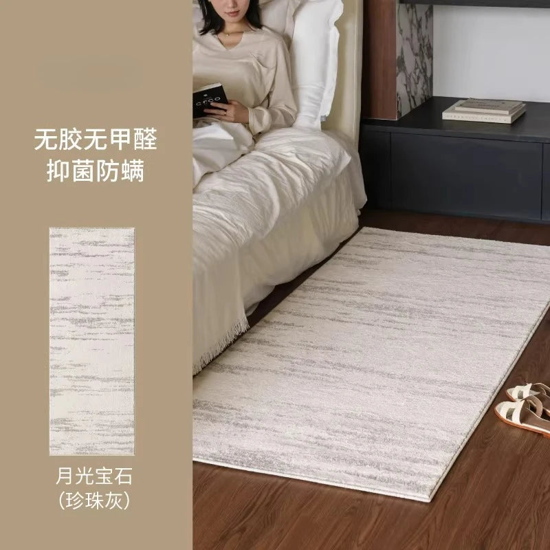 Minimalism Carpets for Living Room Cream Style Bedroom Decor Carpet Plush Stripe Bedside Rug Fluffy Soft Home Thicken Floor Mat