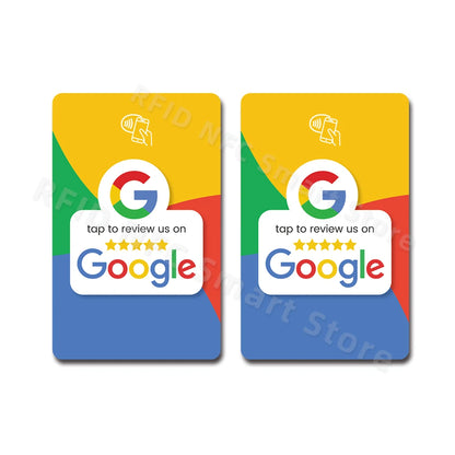 NFC Station table Tag 13.56Mhz programmable Compatible Google Review Card NFC Reviews display bending Card Acrylic Table Sticker
