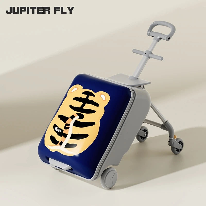 Suitcase Travel Children's Carrier Cart Multi-functional Rideable Rolling Luggage Carry on 20inch Trolley Case Stroller for Trip