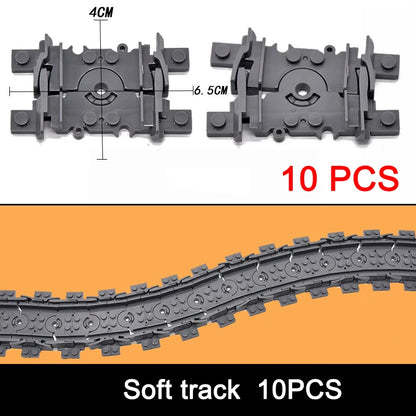 City Trains Railway Flexible Tracks Forked Straight Curved Rails Switch Kids DIY Building Block Bricks Track Toys For Children