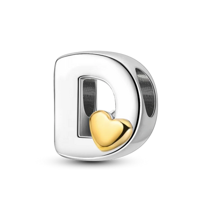 Fit Original Bangle Bracelet DIY A-Z Alphabet Charms Bead 925 Sterling Silver CZ Zircon LOVE Letter Dangle Pendant Jewelry Gift