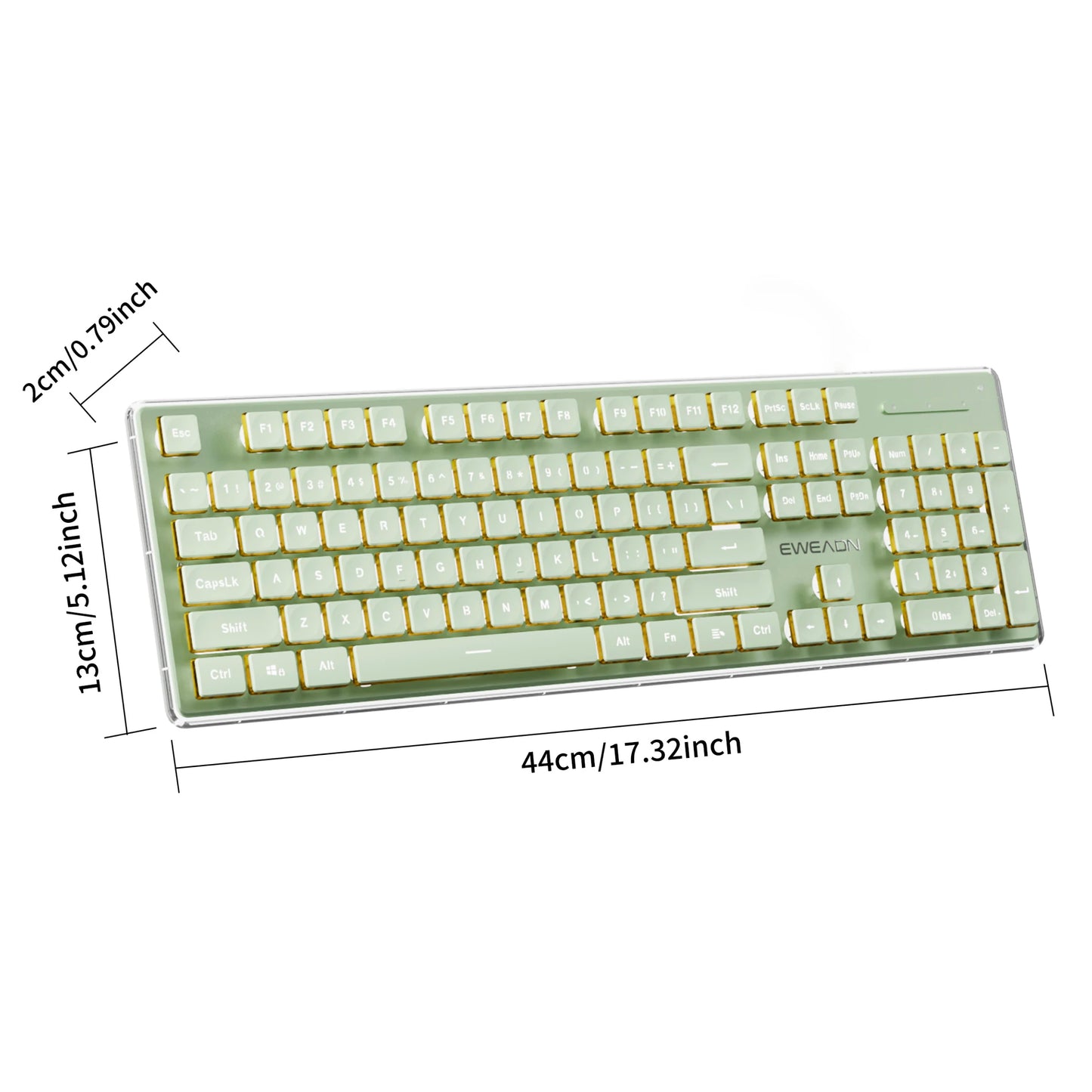 EWEADN Wireless Gaming Keyboard and Mouse Set, 104 Silent Keys, Backlit, All-Metal Panel, Ergonomic, Quiet Typing