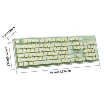 EWEADN Wireless Gaming Keyboard and Mouse Set, 104 Silent Keys, Backlit, All-Metal Panel, Ergonomic, Quiet Typing