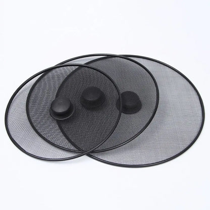 Black Splatter Screen Anti Grease Frying Pan Oil Splash Guard Fine Mesh Splash Guard Cover Lid Gadget Kitchen Tool with Handle
