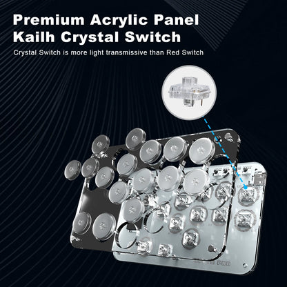 Haute42 Arcade Joystick Hitbox Leverless Controller Fight Sticks For PC / Ps4 /Switch Mini Hitbox Fighting Game Arcade Stick