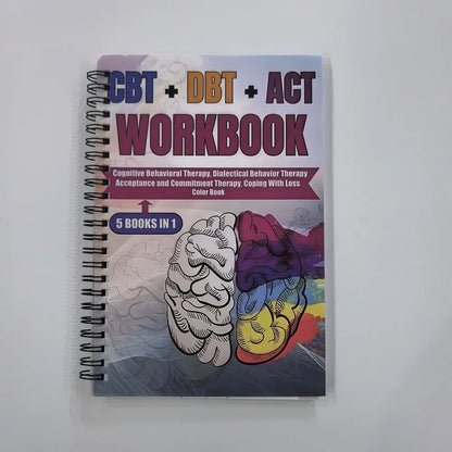 5 Books in 1 Planner CBT + DBT + ACT workbook cognitive behavioral therapy,dialectical behavior therapy and commitment  therapy