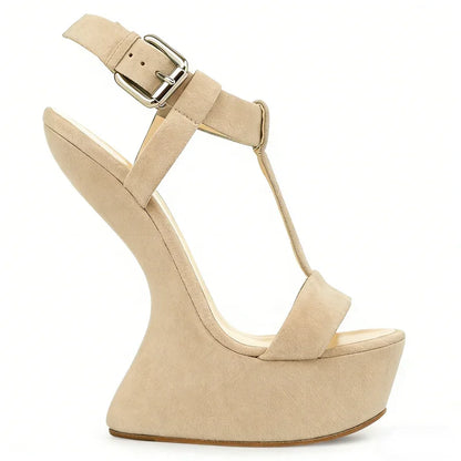 Platfrom Strange Style T Tied Sandas Sexy Pointed Toe Slingback Buckle Strap Customized New Arrivals Fashion Women Modern Shoes