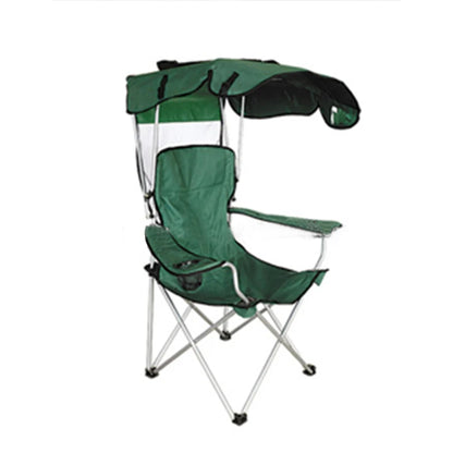Single Seat Outdoor Folding Beach Chair with Umbrella and Coolbag for Beach or Pool Use
