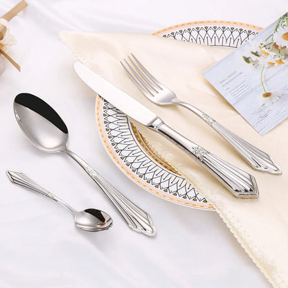 4/8/12/16/20 Pieces Gold Plated Luxury Silverware Flatware Dishwasher Safe 18/10 Stainless Steel Cutlery Set For Home Wedding
