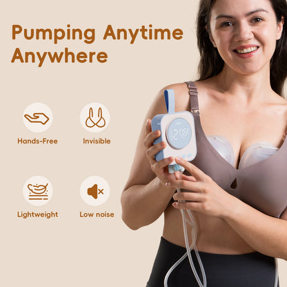 NCVI Hands Free Wearable Breast Pump, Combined with Strong Motor and Wearable Cups, 4 Modes 9 Levels, 21/24/28mm, Low Noise