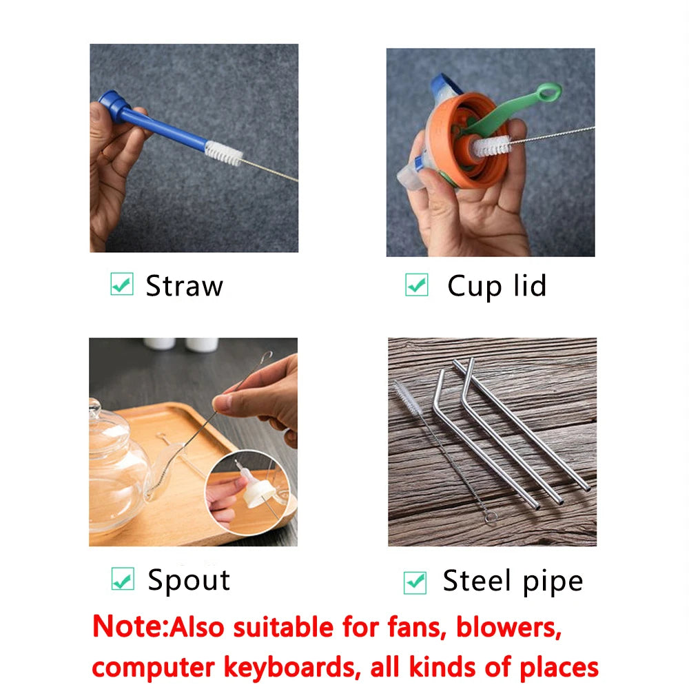 500-1Pcs Drinking Straw Cleaning Brush Reusable Pipe Cleaner Nylon Stainless Steel Straw Cleaning Brush for Baby Cup Bottles