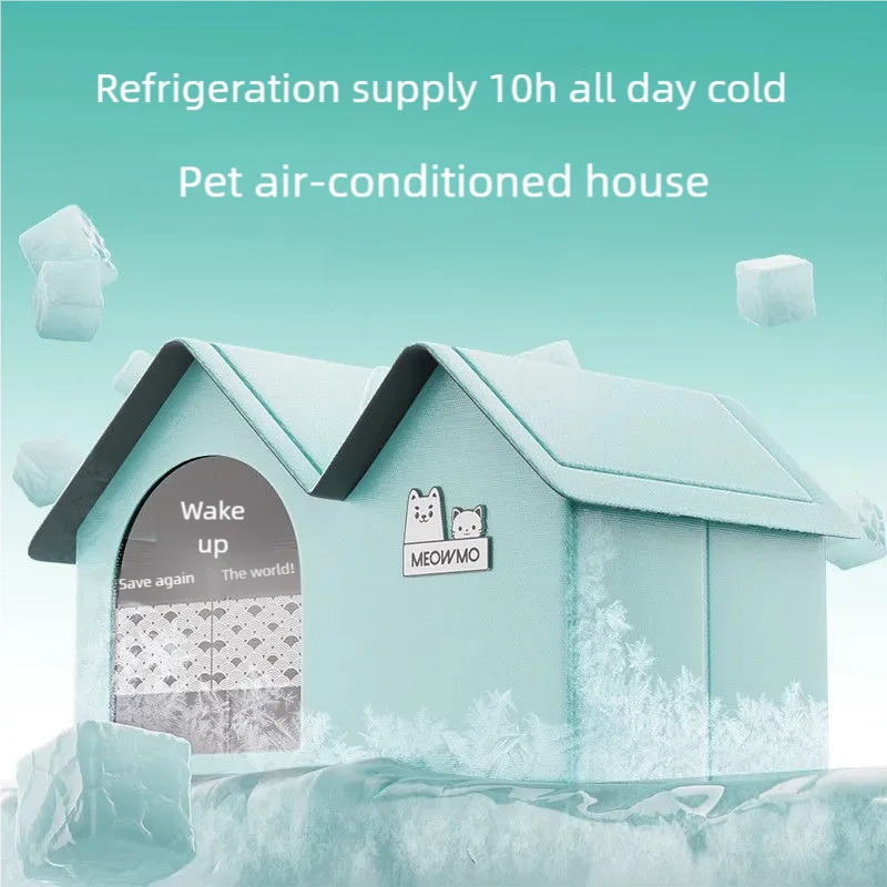 2025 Cat Air Conditioning House With Frame Summer Cat Cooling House Cat Ice House Dog Ice House Dog Four Seasons Cat Pet Igloo