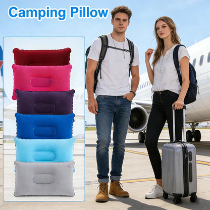 2Pcs Inflatable Travel Pillows or Pumps Portable Ultralight Camping Blow Up Air Pillow for Airplane Car Office Hiking Backpack