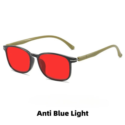 Fashionable Color Blocking Night Vision Blue Light Blocking Glasses Orange or Red Lenses for Computer Gaming Protective Eyewear