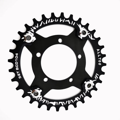 ALLTOO Bike Part Bicycle Crankset Bafang 104BCD Motor Aluminum Alloy Chainring Mid Drive Adapter For Electric E-bike 32T-52T