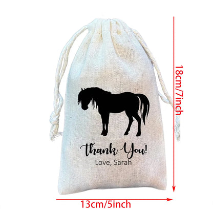 5Pcs Horse Party Favor Bags Farm or Equestrian Themed Goodie Bags Birthday Party Decoration Favor NewBorn Baby Shower Kids Gift