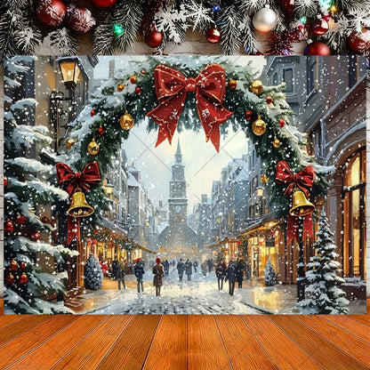 Winter Christmas Candy Vine Arch Theme Banner Background, Children's Birthday Party, Home Decoration Photography Backdrop Cloth