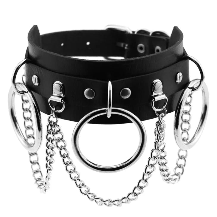 DIEZI Vintage Sweet Cool Hip Hop Rivet Choker Necklace Harajuku Gothic Club Black PU Leather Collar Torques Necklace Jewelry