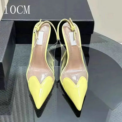 2026 New  High Heels Pvc Transparent Sandals Women'S Pointed-Toe Sexy Single Shoes